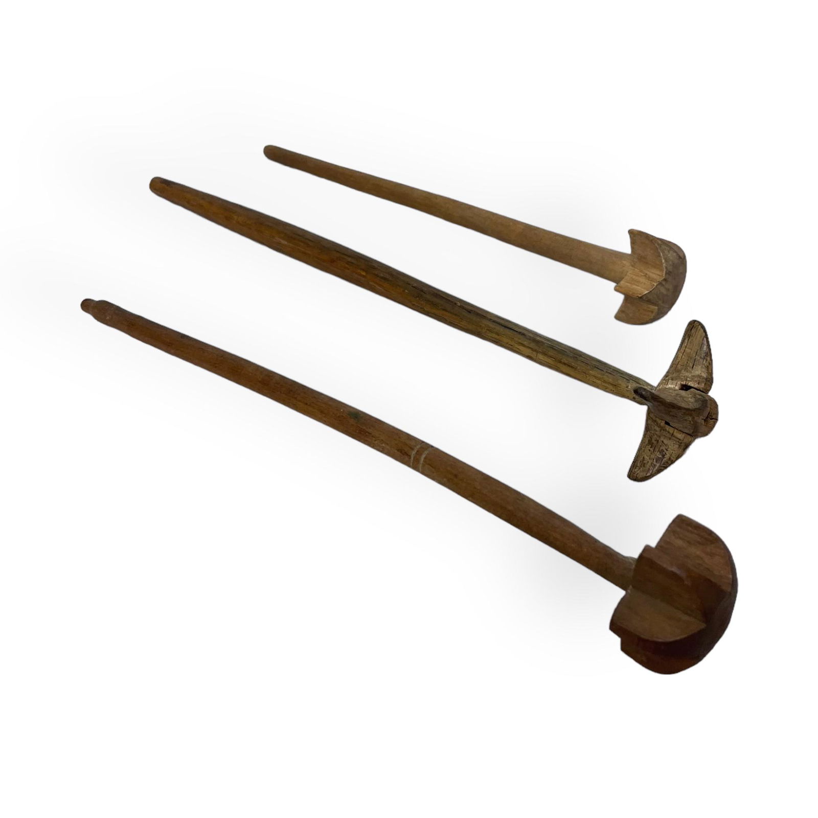 3 19th C Miniature wooden Stir Sticks (1 of 3)