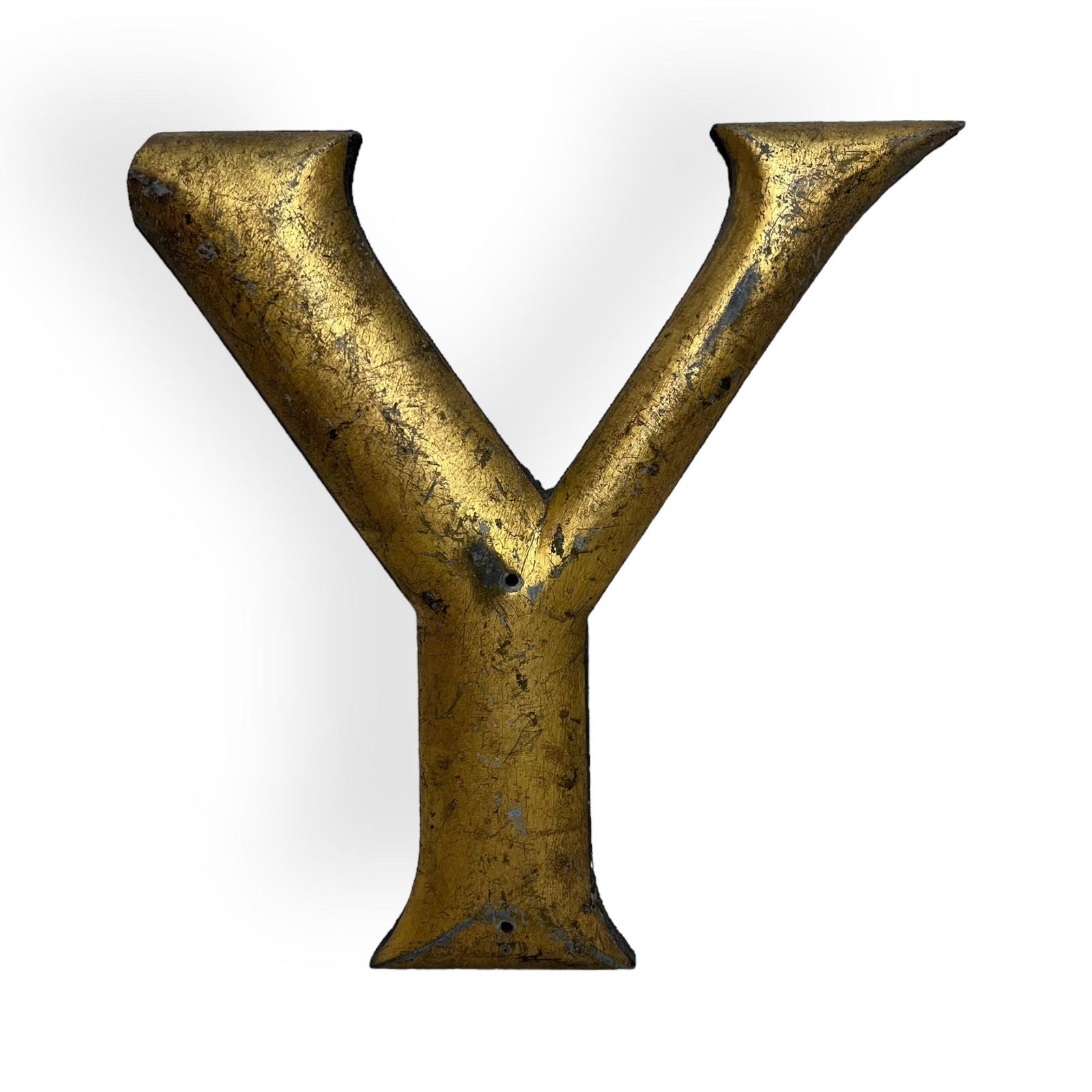1800's Wood Gold Gilded Letter Y (1 of 2)
