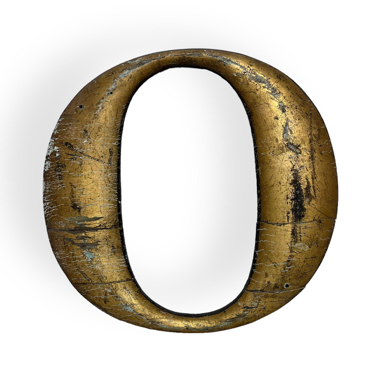 1800's Wood Gold Gilded Letter O (1 of 2)