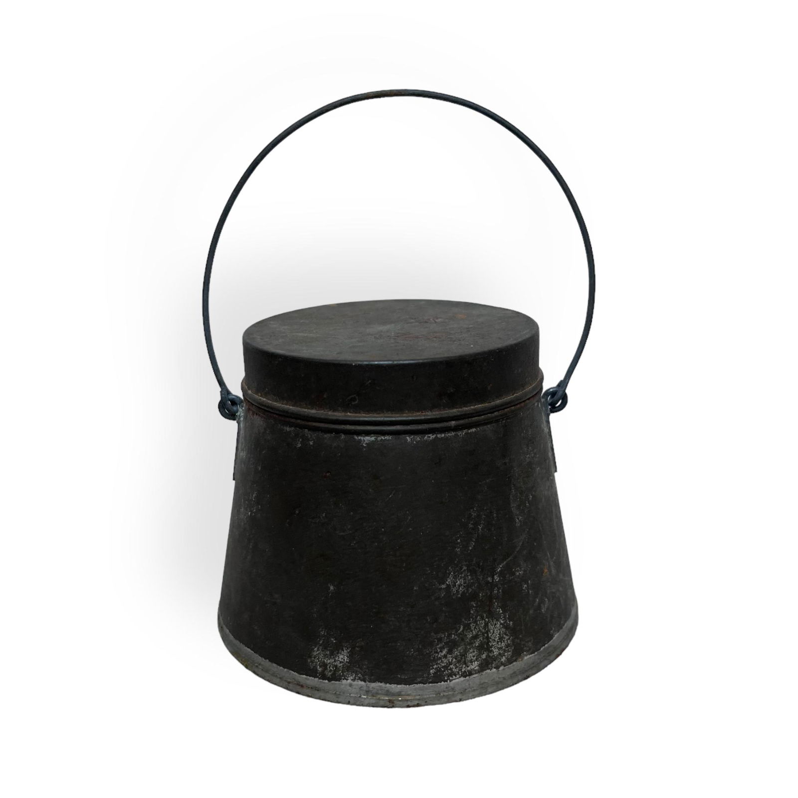 Tin Toleware 19th C Handled Container (1 of 2)