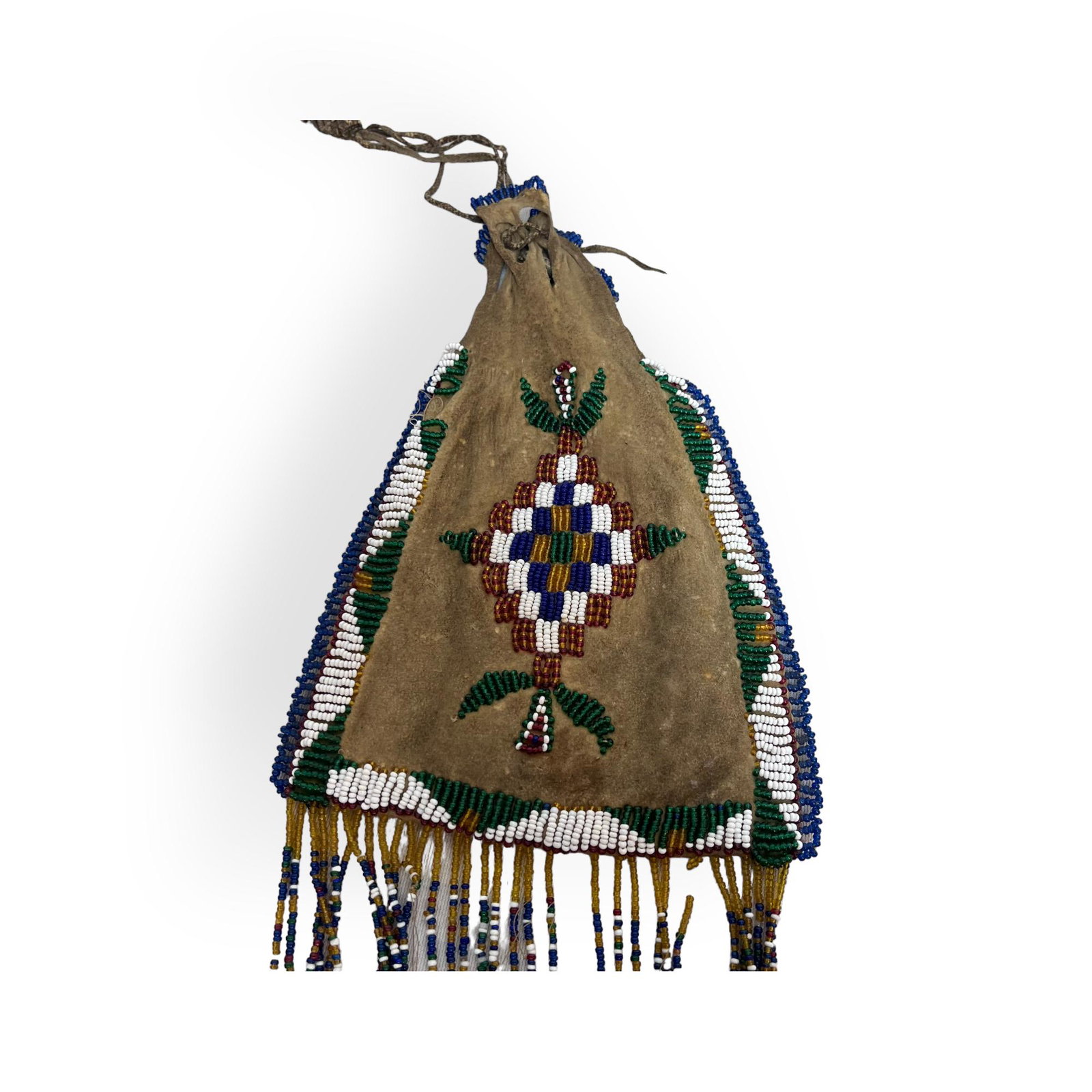 1890's Native American Indian Apache Beaded Bag (1 of 3)