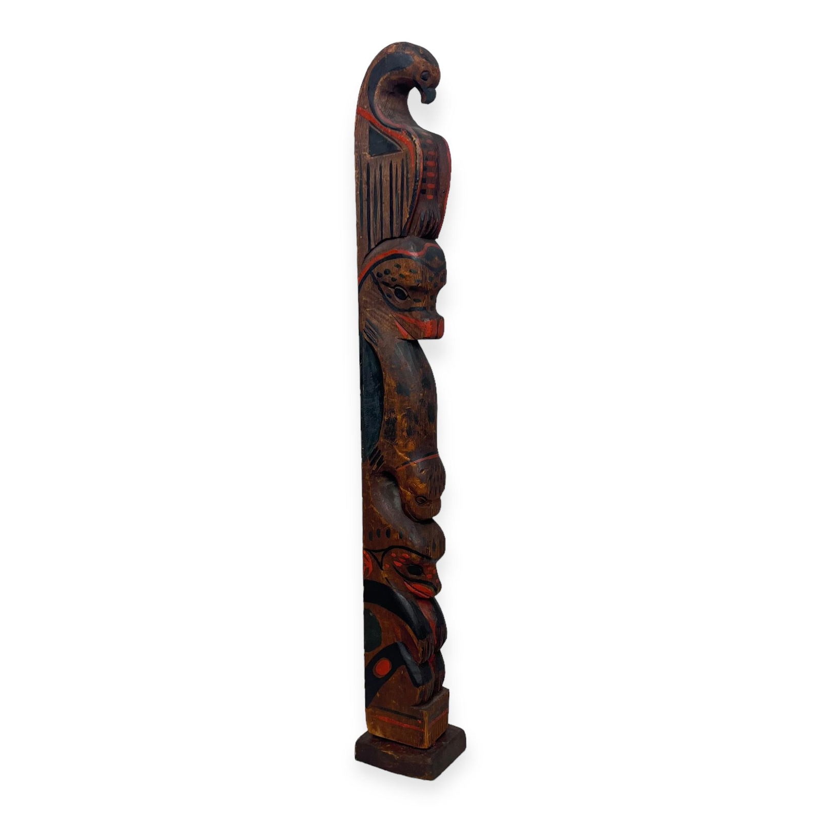 Early 18 1/2 Inch Northwest Coastal Cedar Totem Pole (1 of 1)