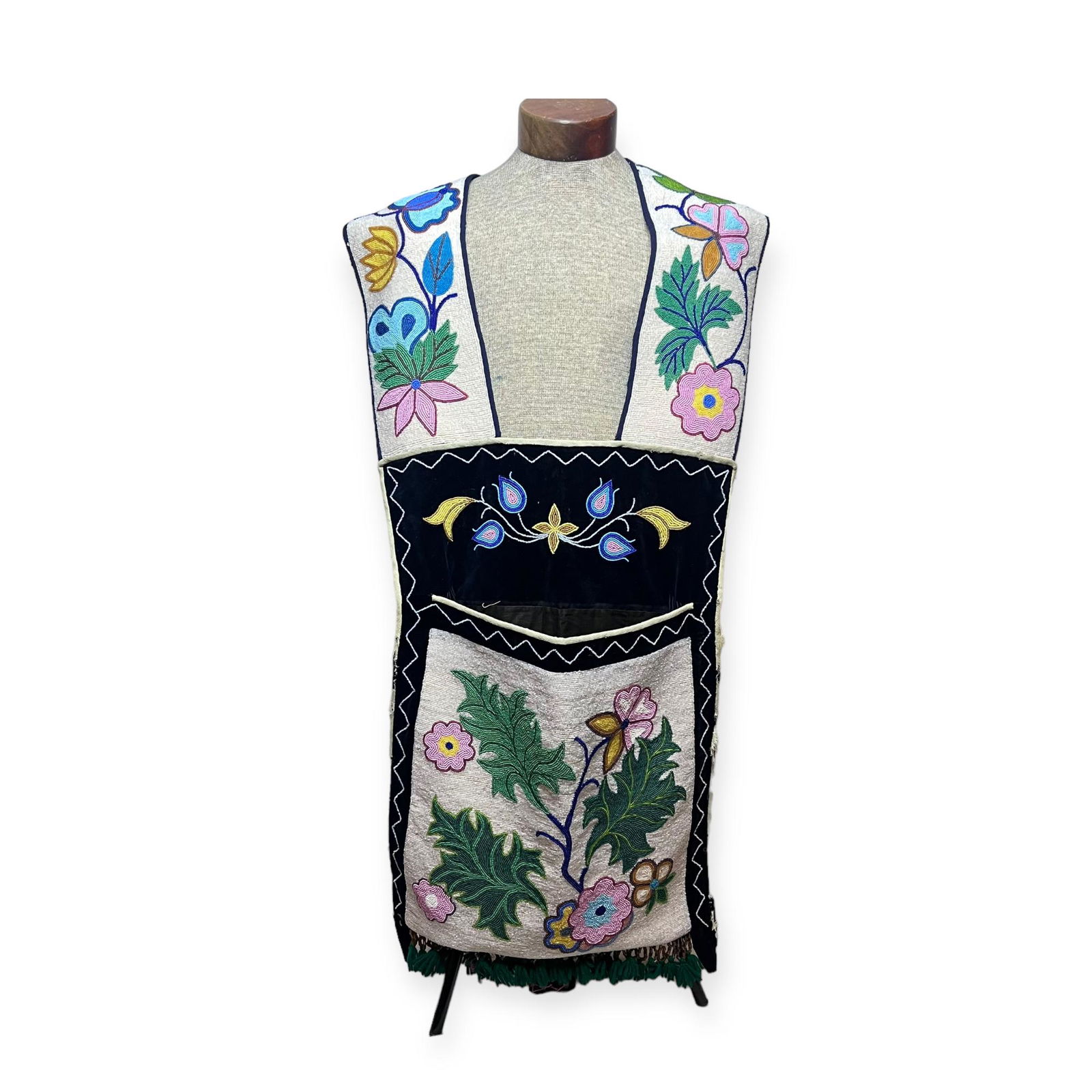 19th Century Woodland Full Beaded Bandolier Bag (1 of 5)