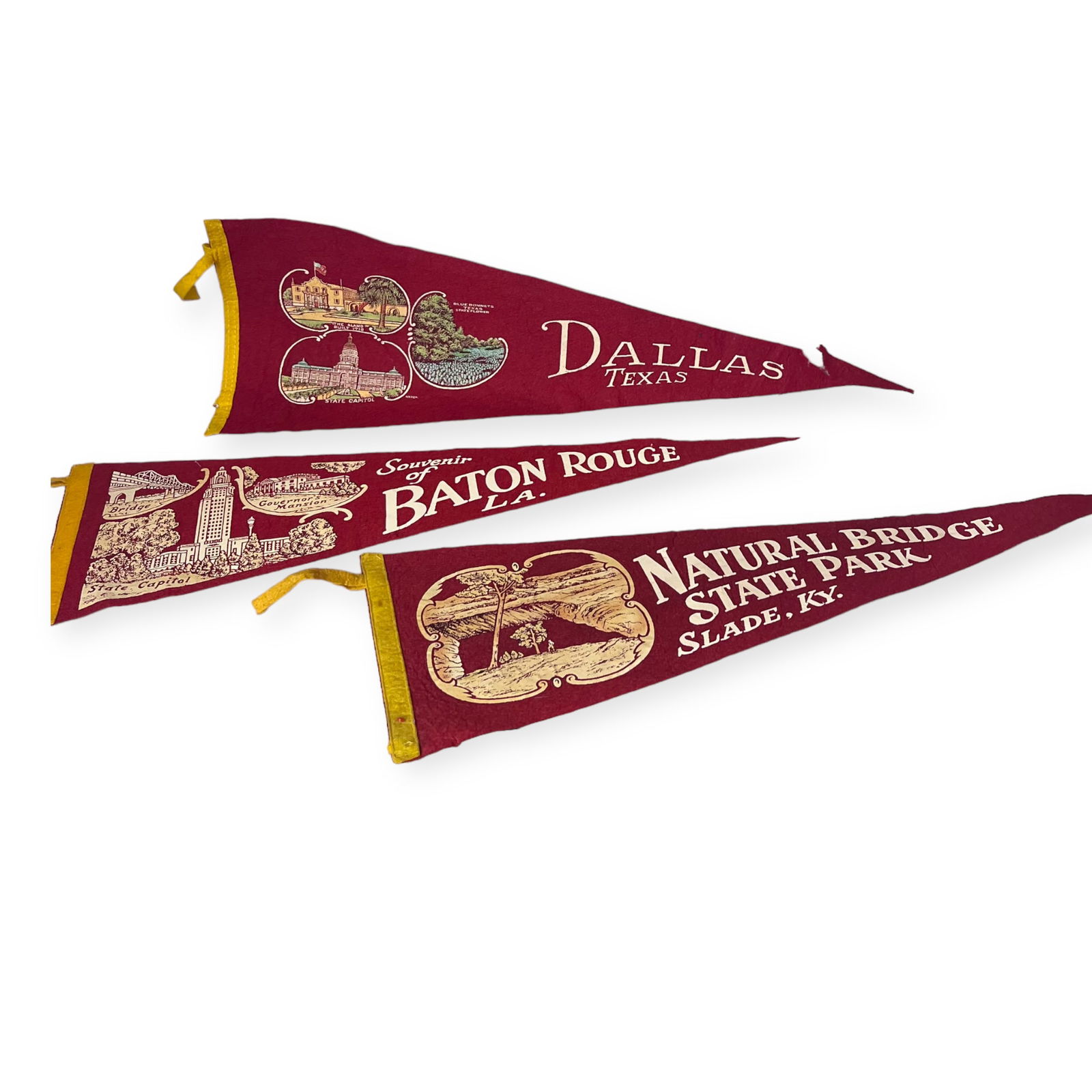 Vintage Lot of 3 Nice Pennants banners (1 of 1)