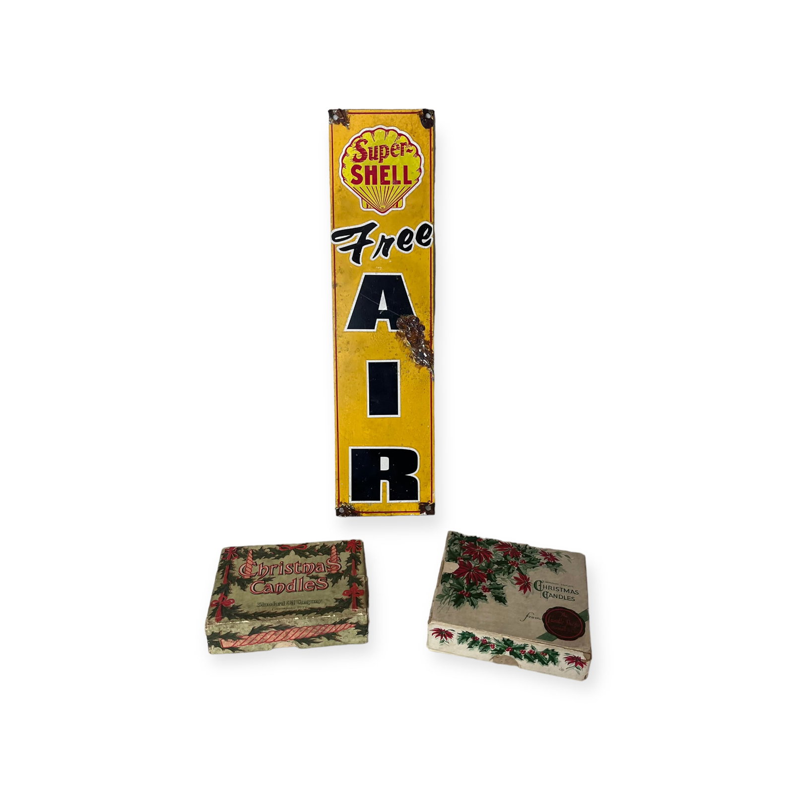 2 Boxes Standard Oil Candles & Super Shell Free Air Sign (1 of 1)