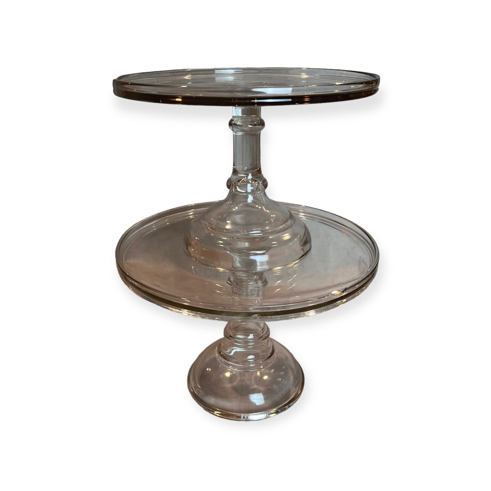 Pair of Early Glass Cake Stands (1 of 2)