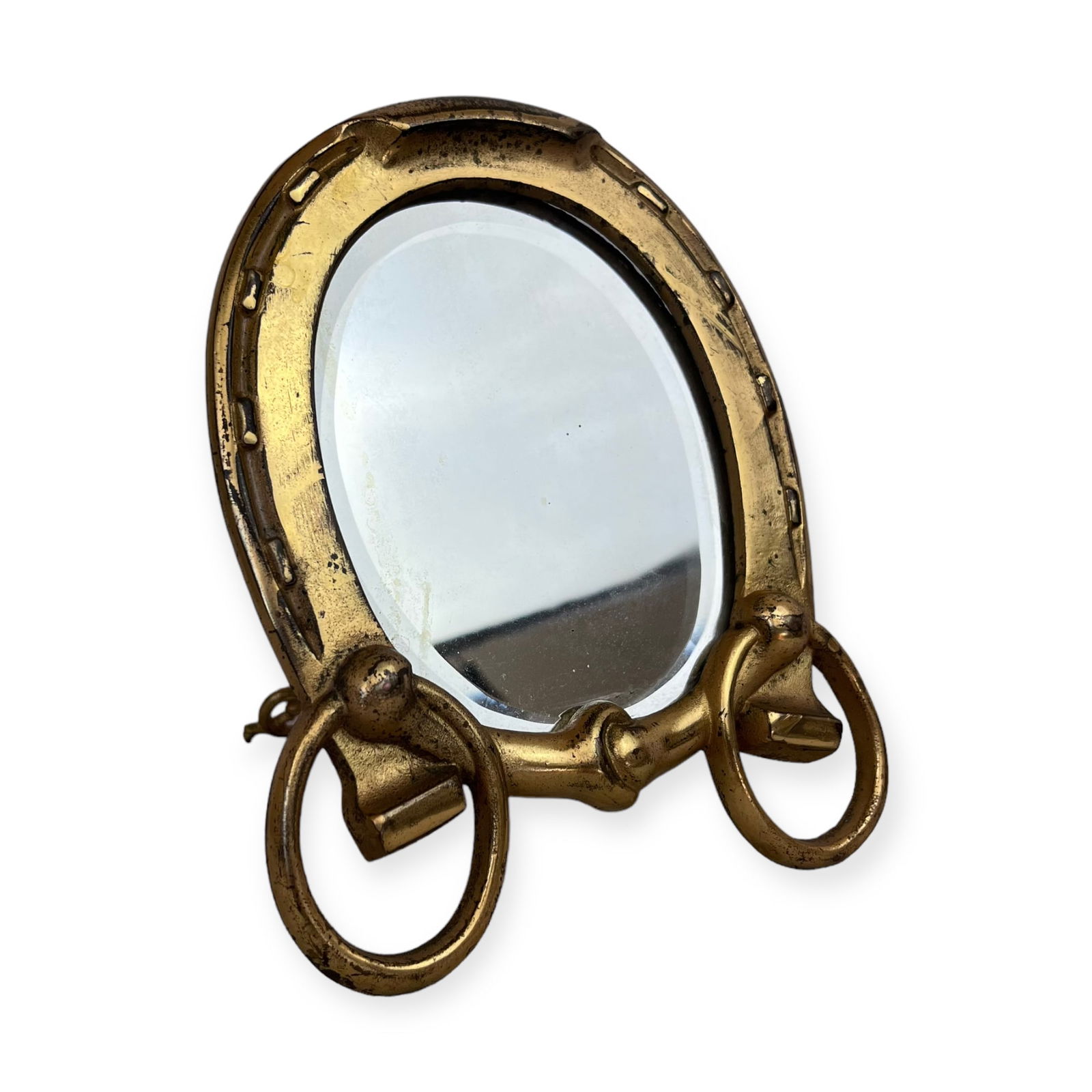Folding Gold Horseshoe Mirror (1 of 2)