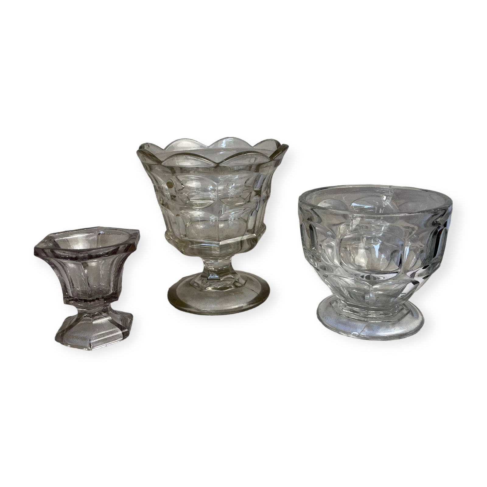 Lot of 3 Pieces of Heavy Clear Glass (1 of 1)