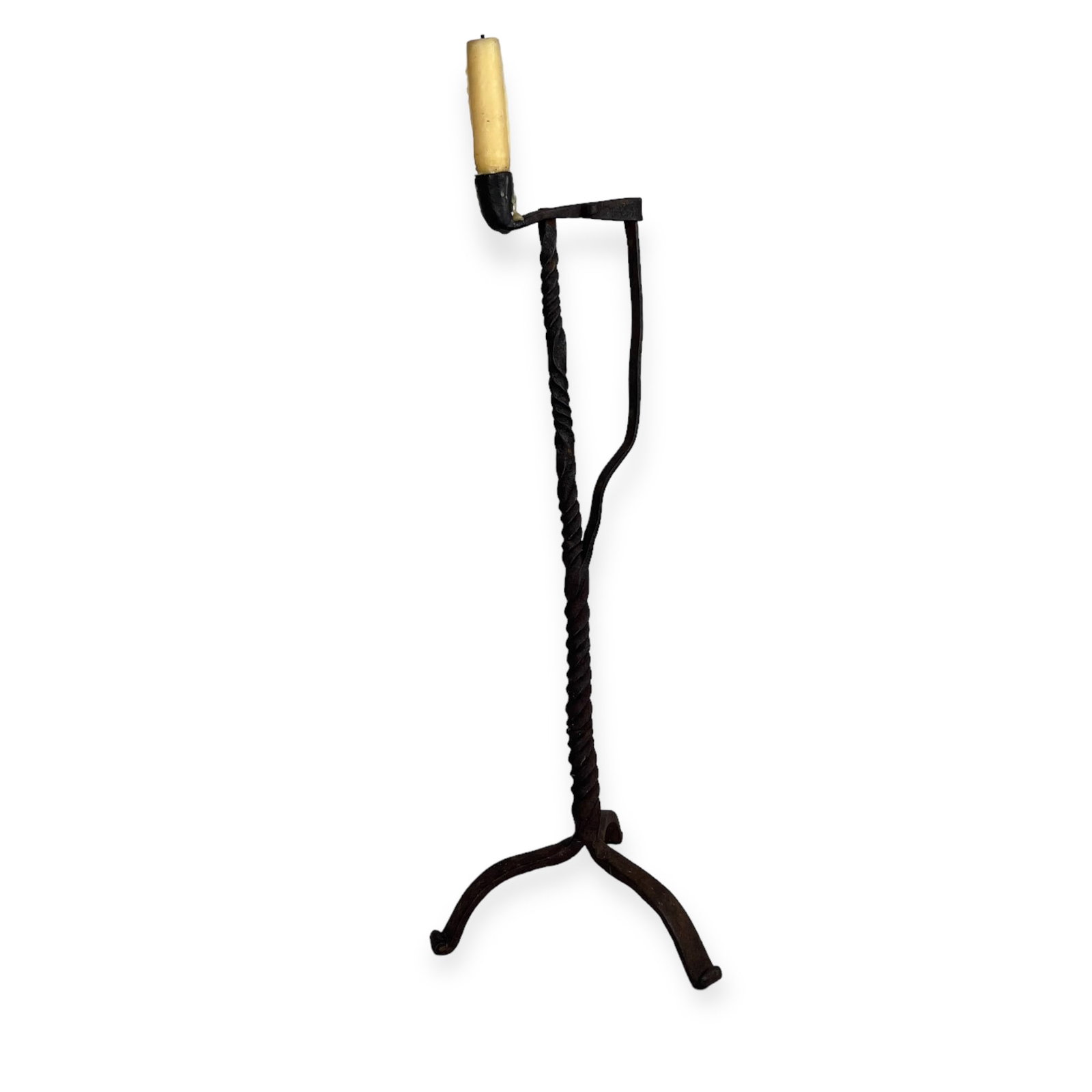 Superb Early Wrought Iron Candle Holder On Feet (1 of 3)