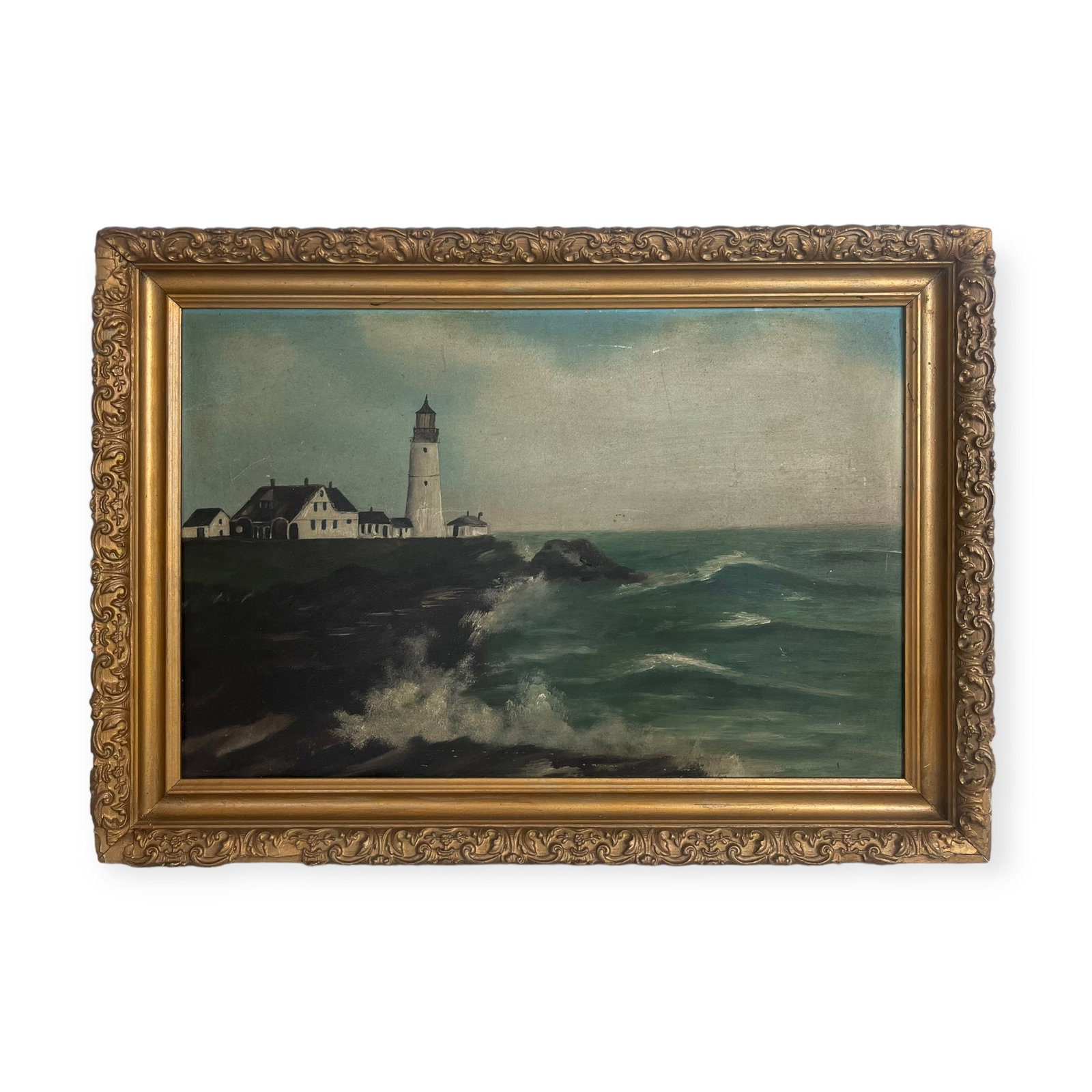 Seascape With Lighthouse Painting (1 of 2)