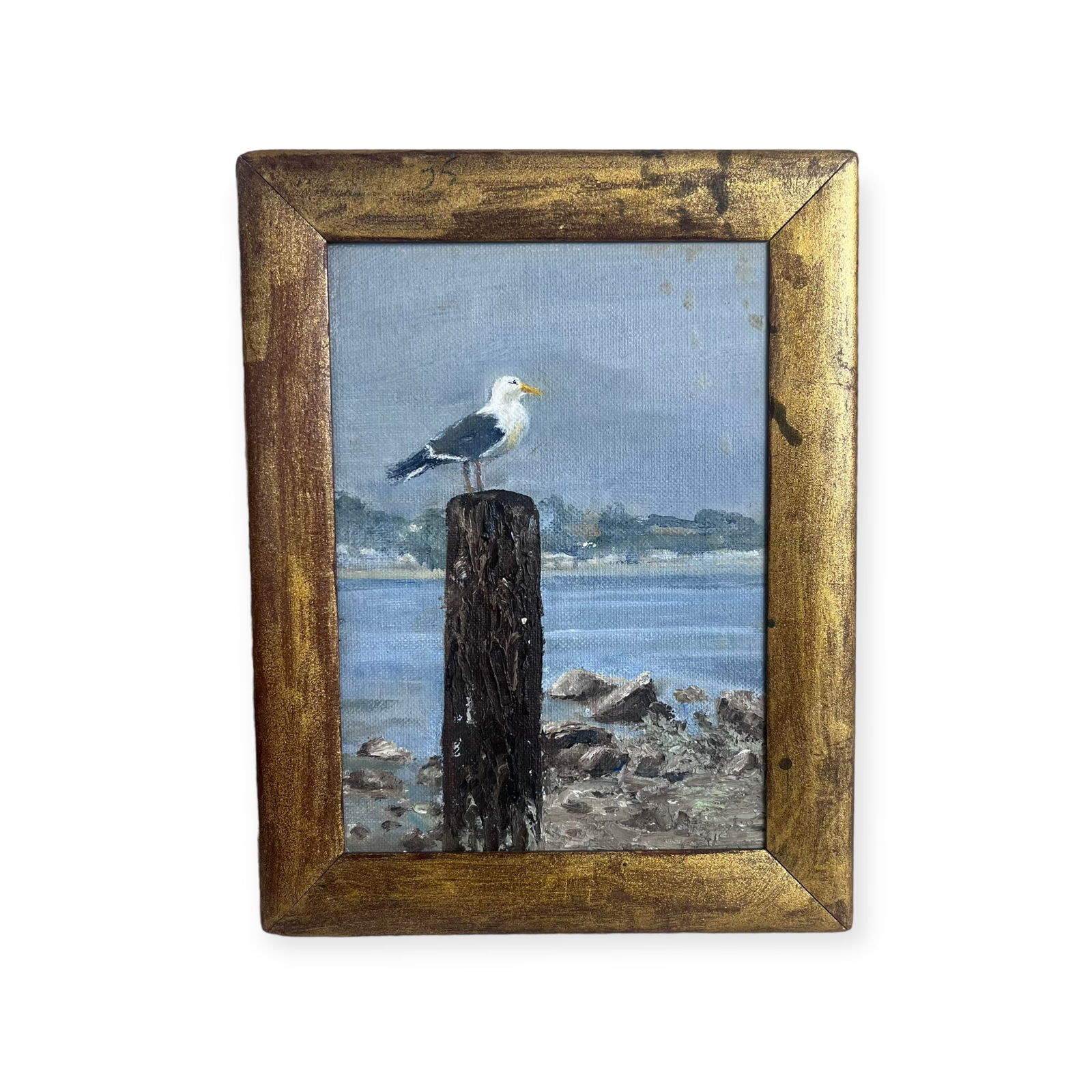 Seagull on Post Painting (1 of 2)