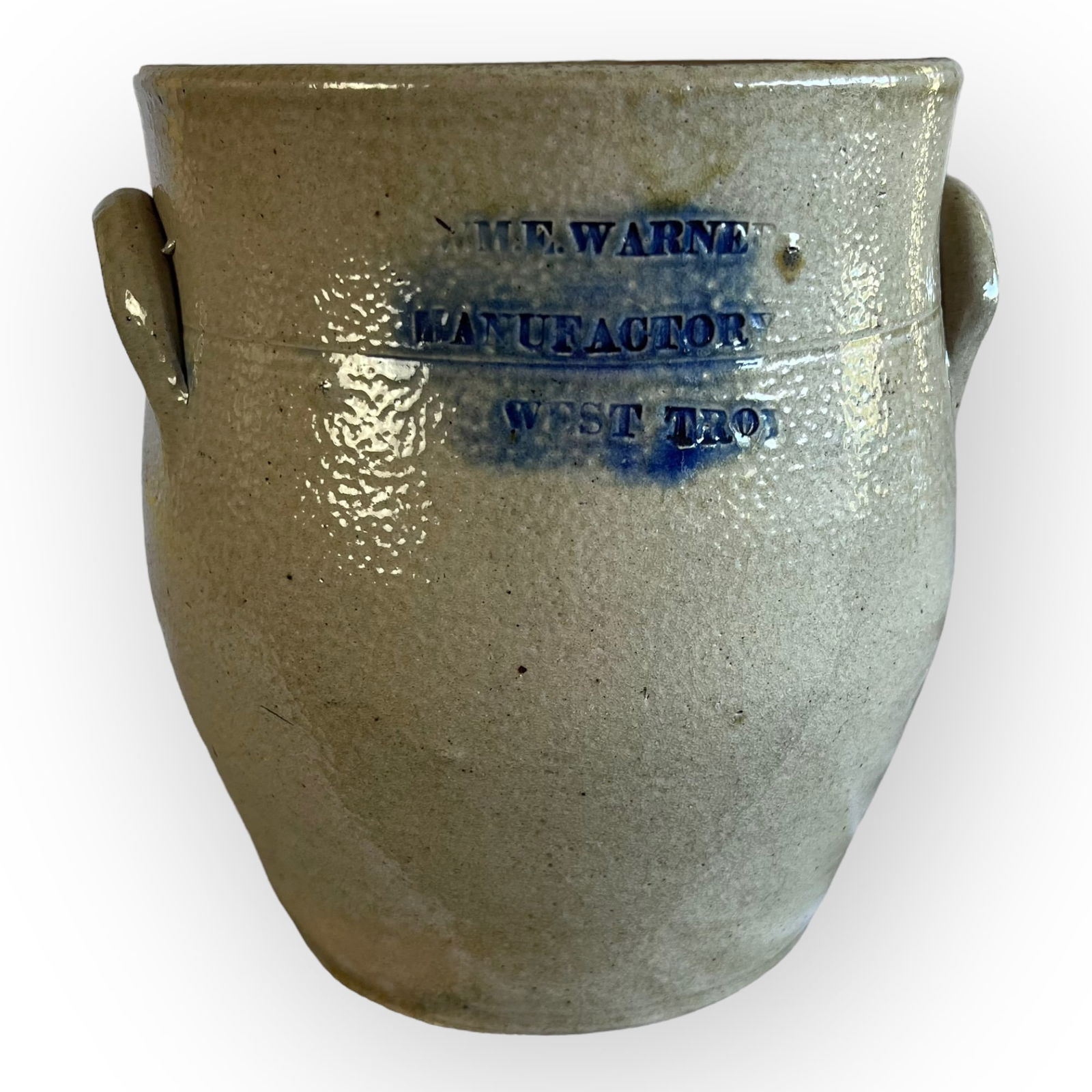 Salt-Glazed Cream Pot (WM.E. Warner Manufactory/West Troy) (1 of 4)