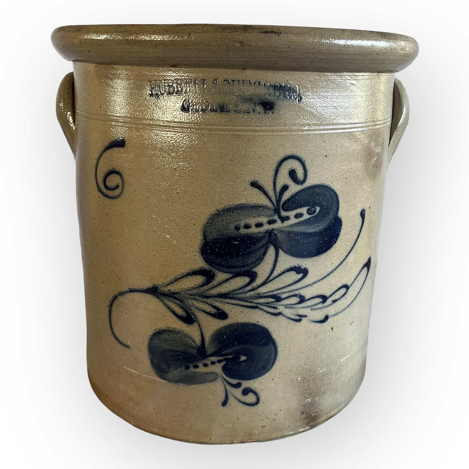Superb 6 Gallon HUBBELL & CHESEBRO/GEDDES NY Stoneware Crock (1 of 5)