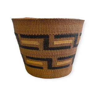 Early Tlingit Open Basket: A nice Tlingit open basket measuring 3 3/4 inches x 3 3/4 inches tall.