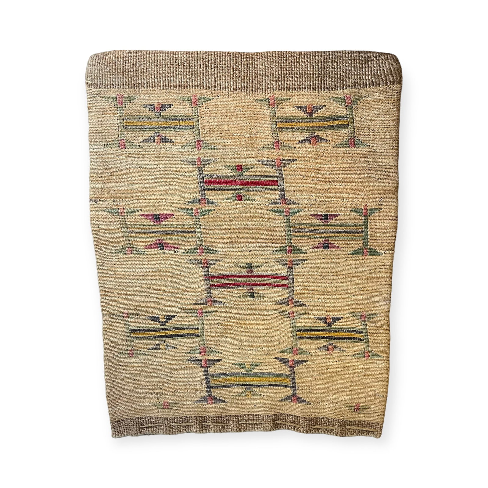 Large 19th C Nez Perce Corn Husk Bag (1 of 3)