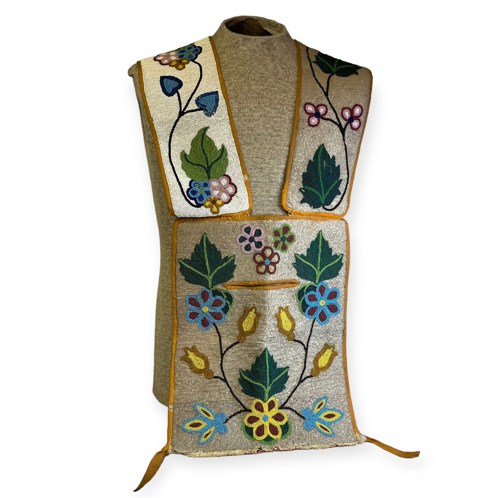Circa 1890s Woodlands Beaded Bandolier Bag (1 of 4)