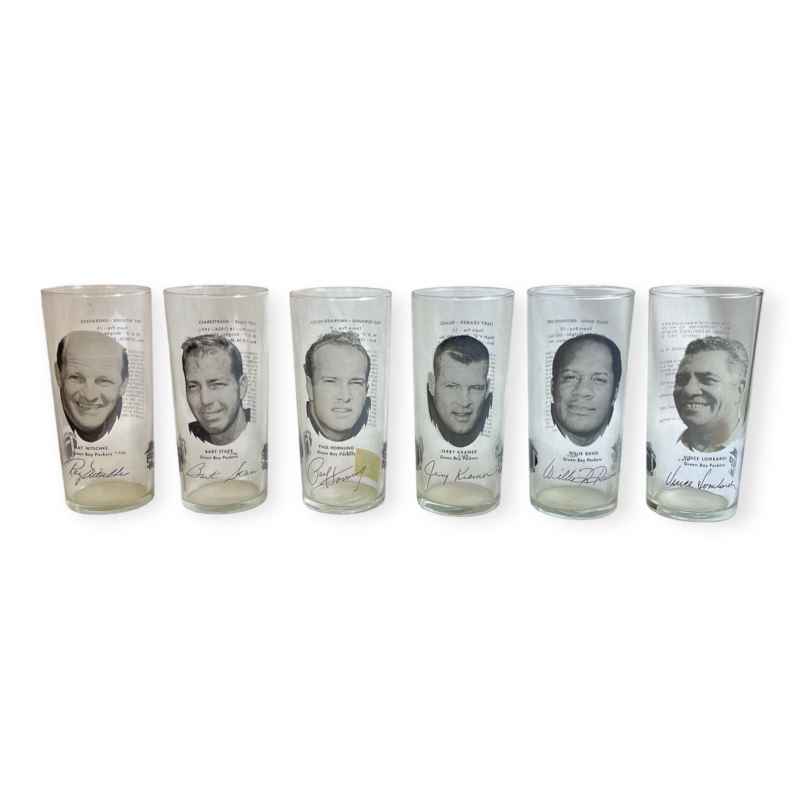 Set of 6 1960s Greey Bay Packers Pizza Hut Glass Tumblers (1 of 4)