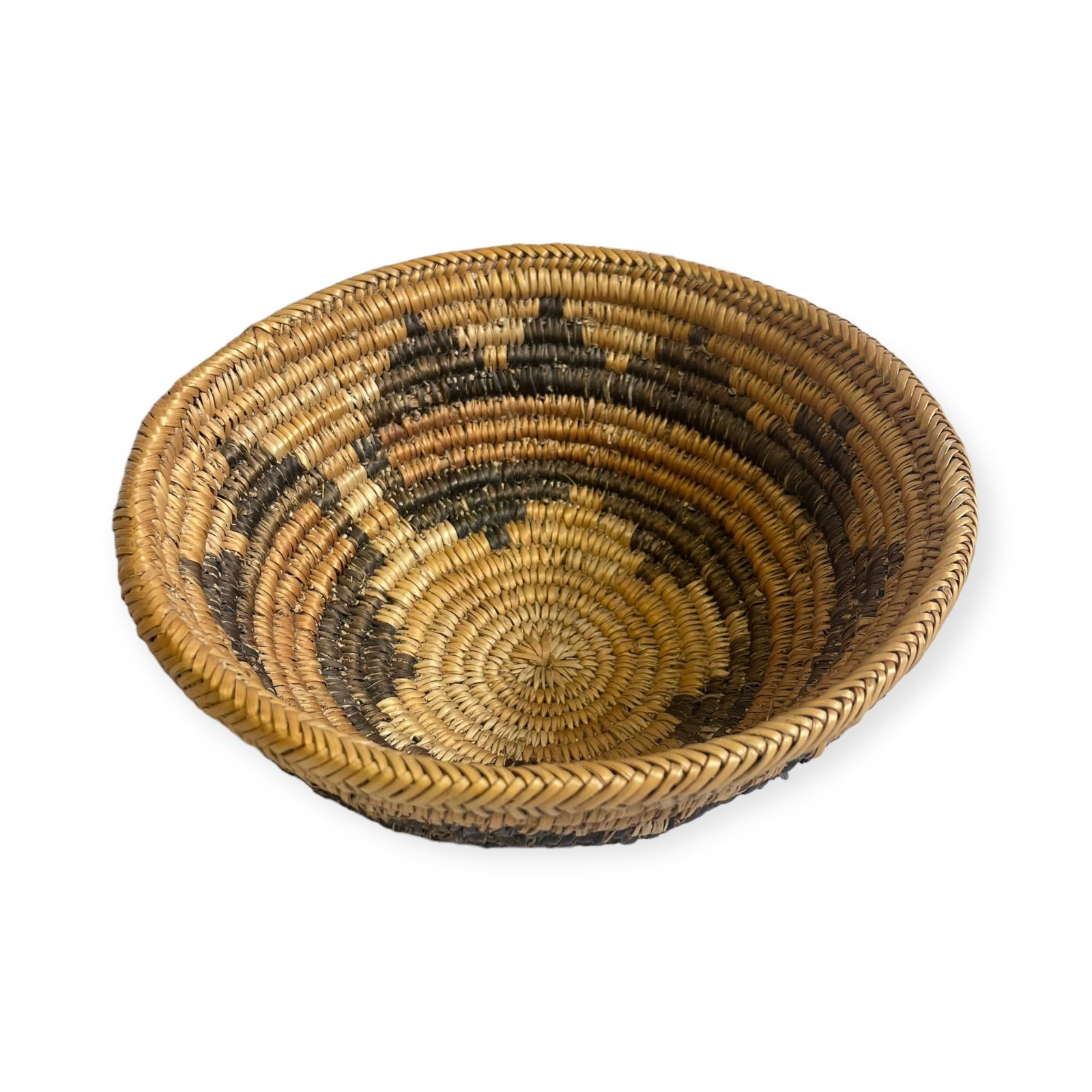 Navajo Basketry Bowl: A Navajo basketry bowl, measuring approx 9 inches in diameter x 4 inches tall.