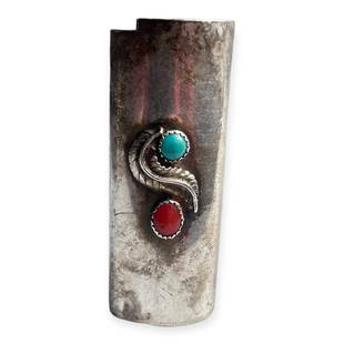 Marked CW Navajo Silver Lighter Case: Measuring 2 3/4 inches.