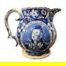 Rare Welcome Lafayette Historical Blue Pitcher by Joseph Stubbs (C. 1820-1840, Staffordshire,