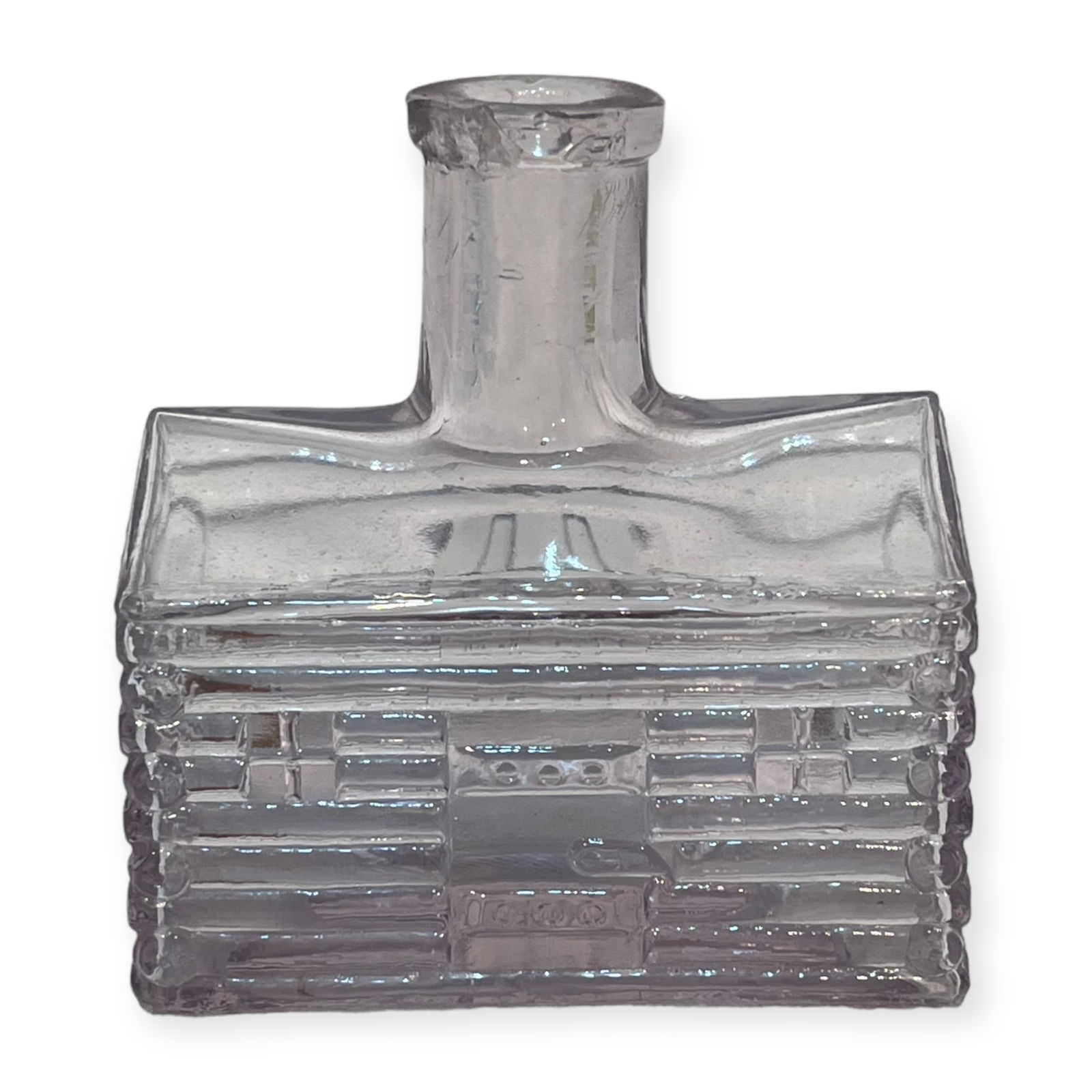 Rare Log Cabin Glass Inkwell (1 of 3)