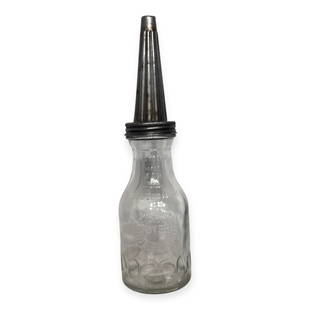 One Quart Embossed Glass No 80 Dover Glass Bottle: Measures 14.5 inches tall.