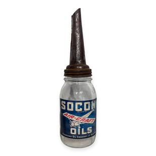 Glass Bottle - Socony Aircraft Oils: Measures 13 inches tall. Unsure of age.