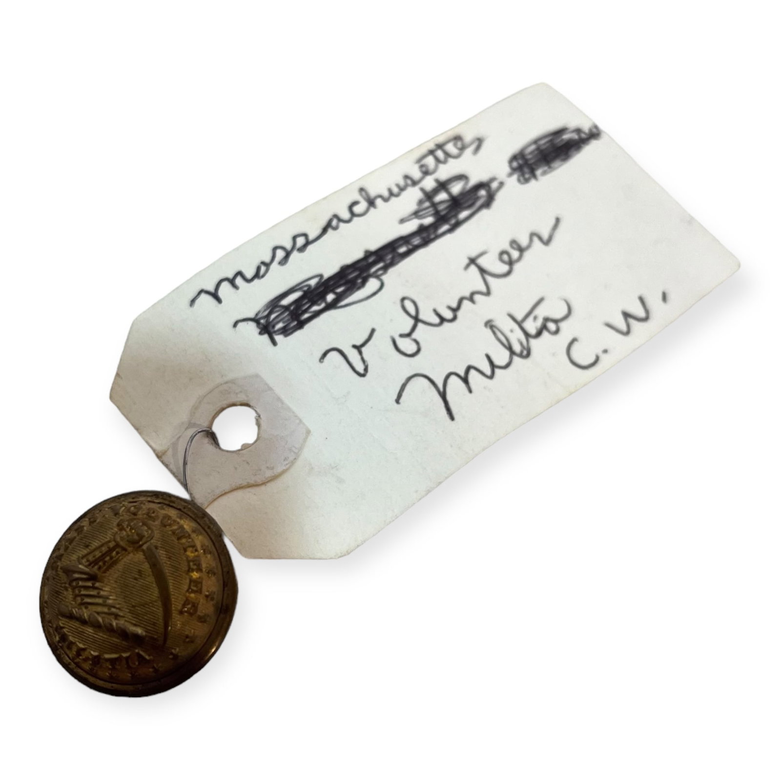 Civil War Era Button - Massachusetts Volunteers (1 of 2)