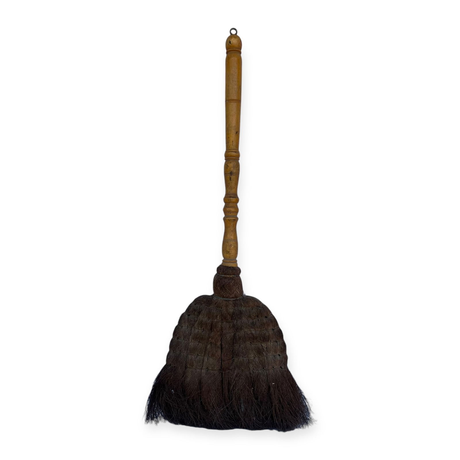 Rare 19th Century Horse Hair Broom: Rare 19th Century Horse Hair Broom with turned wood handle. 21 inches long x 8 inch wide at end. Excellent original condition