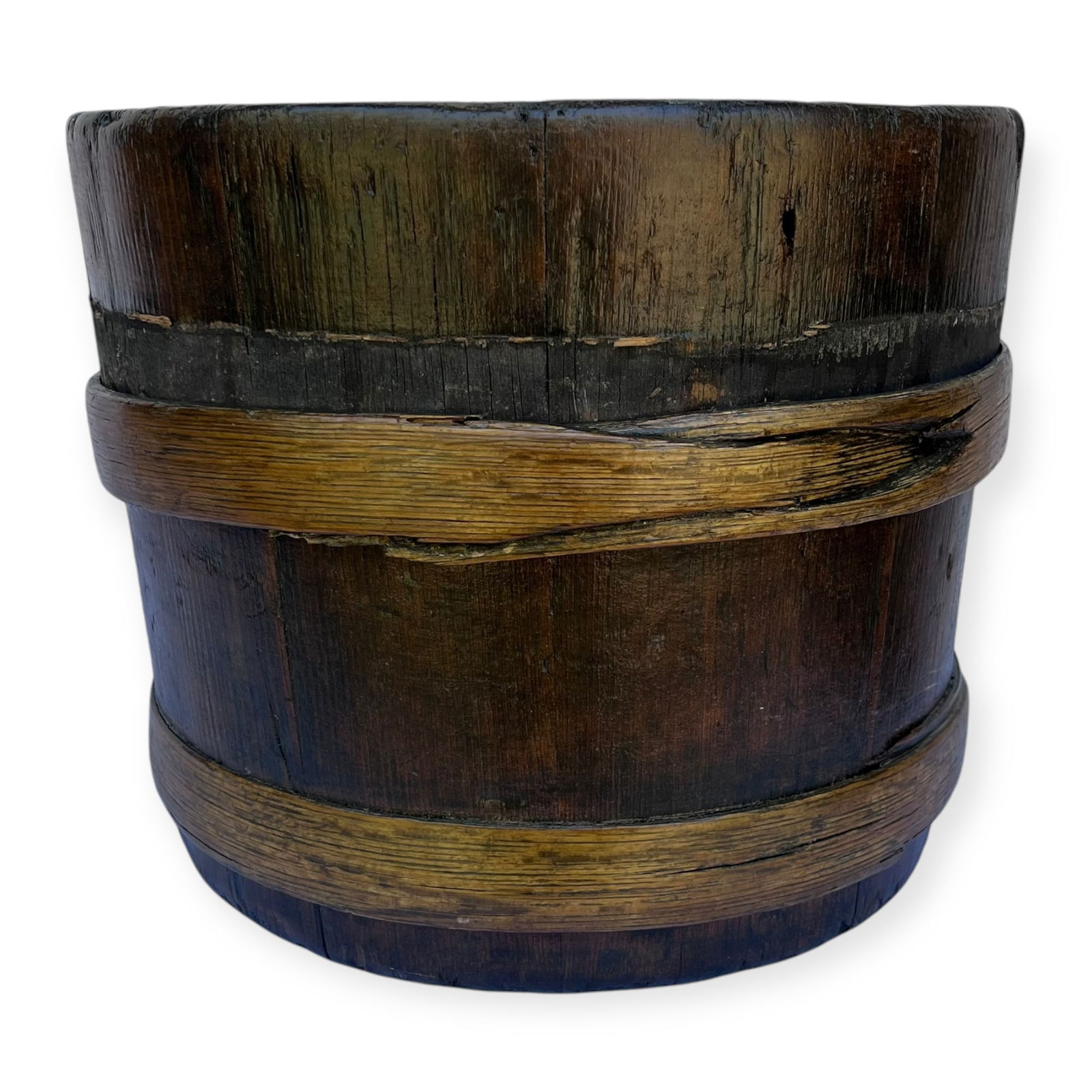 190th Century Staved Wood Banded Bucket (1 of 2)