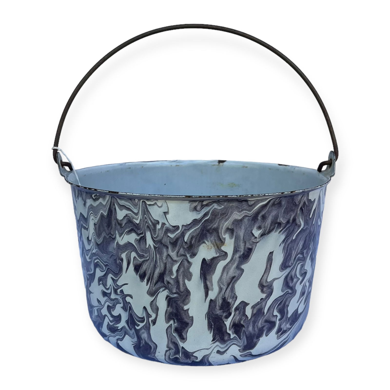 Rare Purple Swirl Heavy Enamel Bailed Pot (1 of 1)