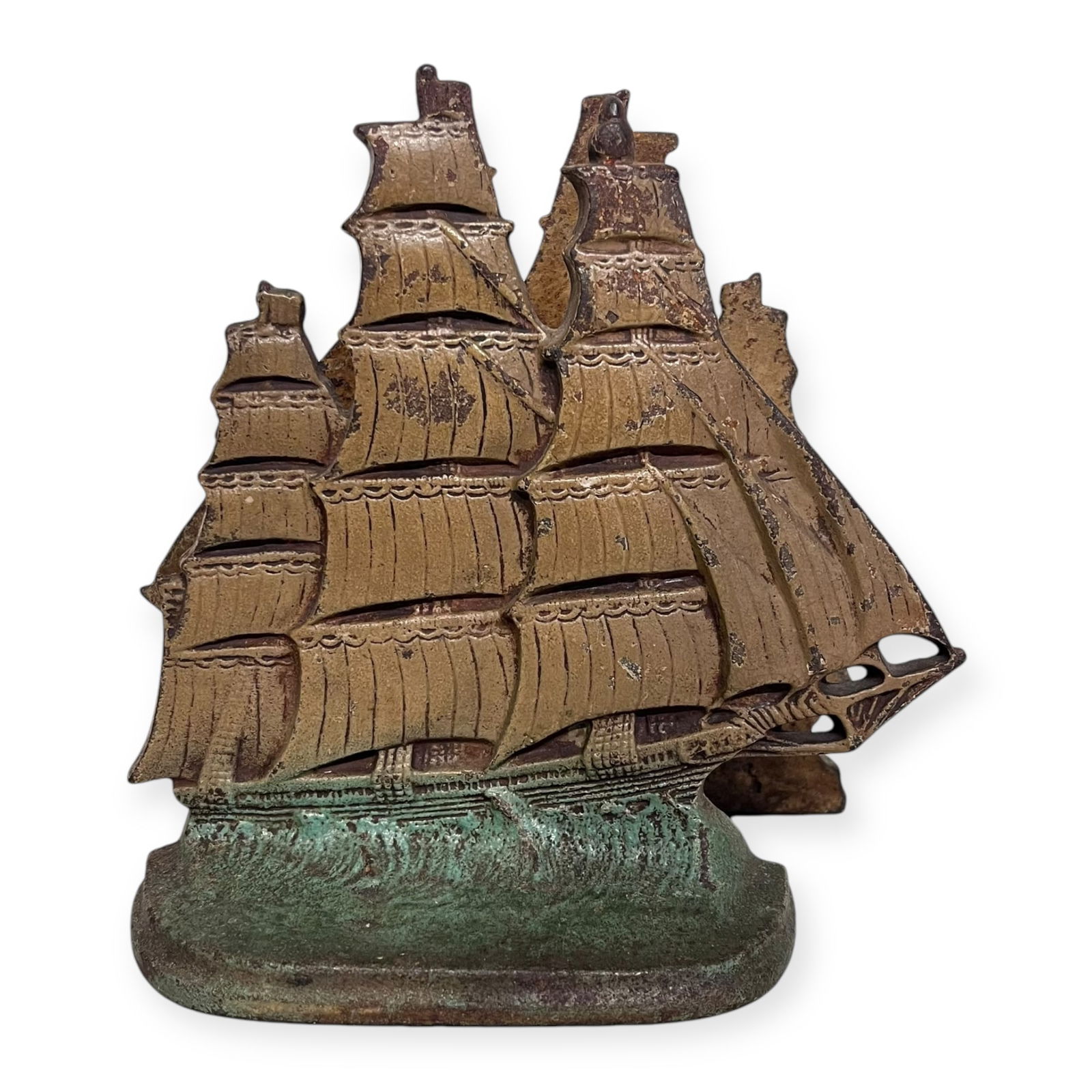 Original Cast Iron Sailing Ship Bookends (1 of 2)