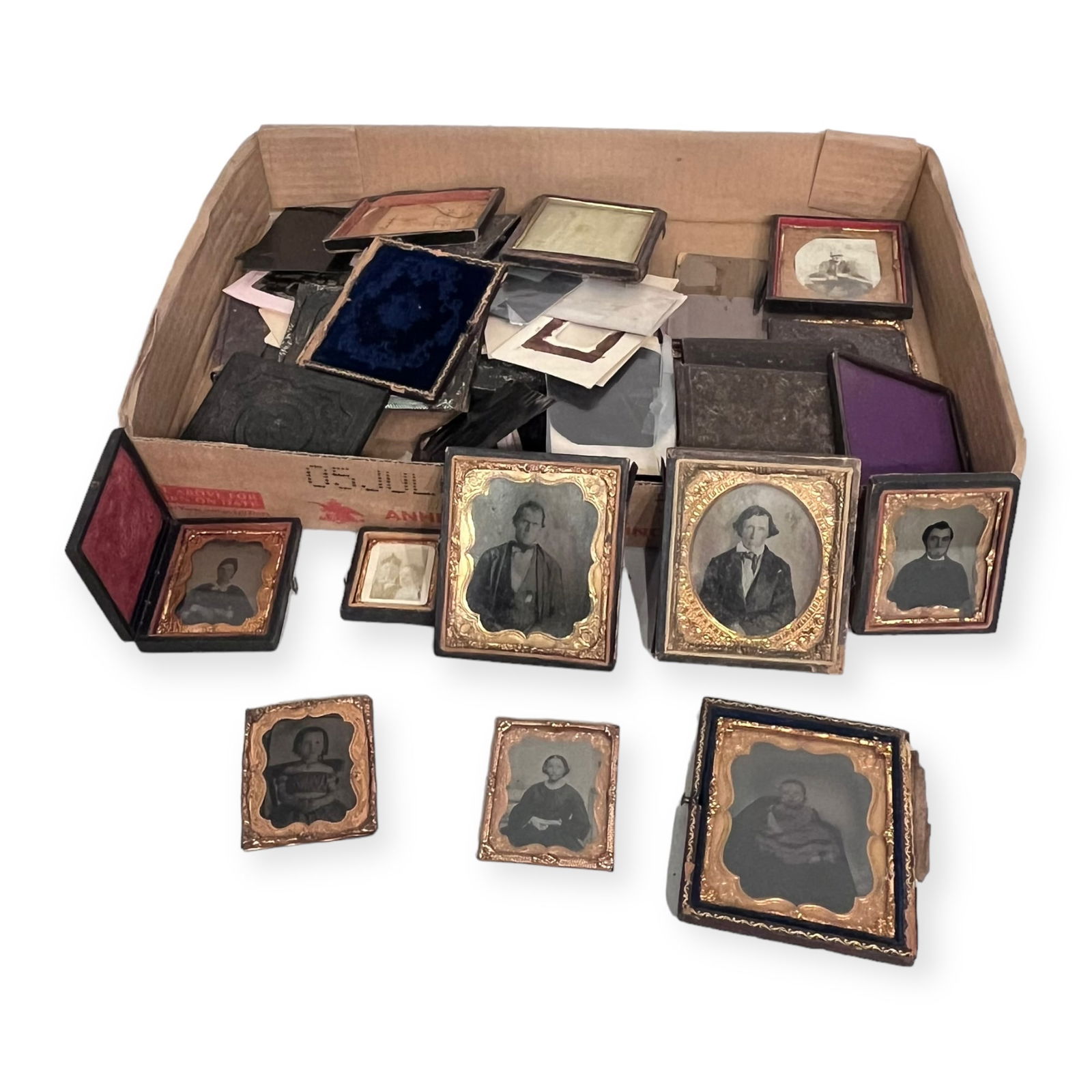 Large Lot of Early Tin Types , Cases Etc. (1 of 1)
