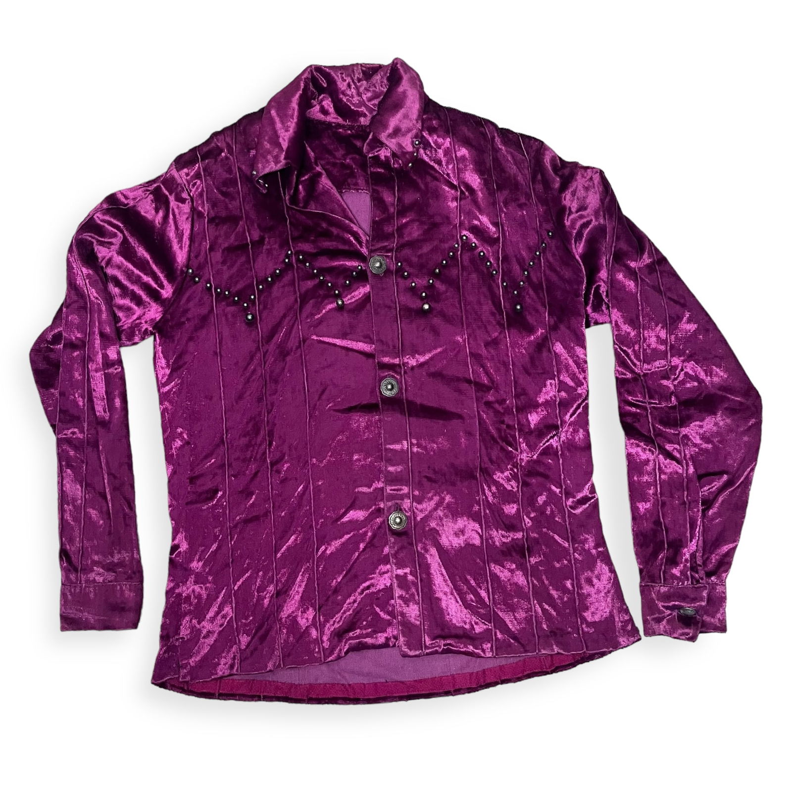 Vintage Navajo Maroon Velvet Top (1 of 2)