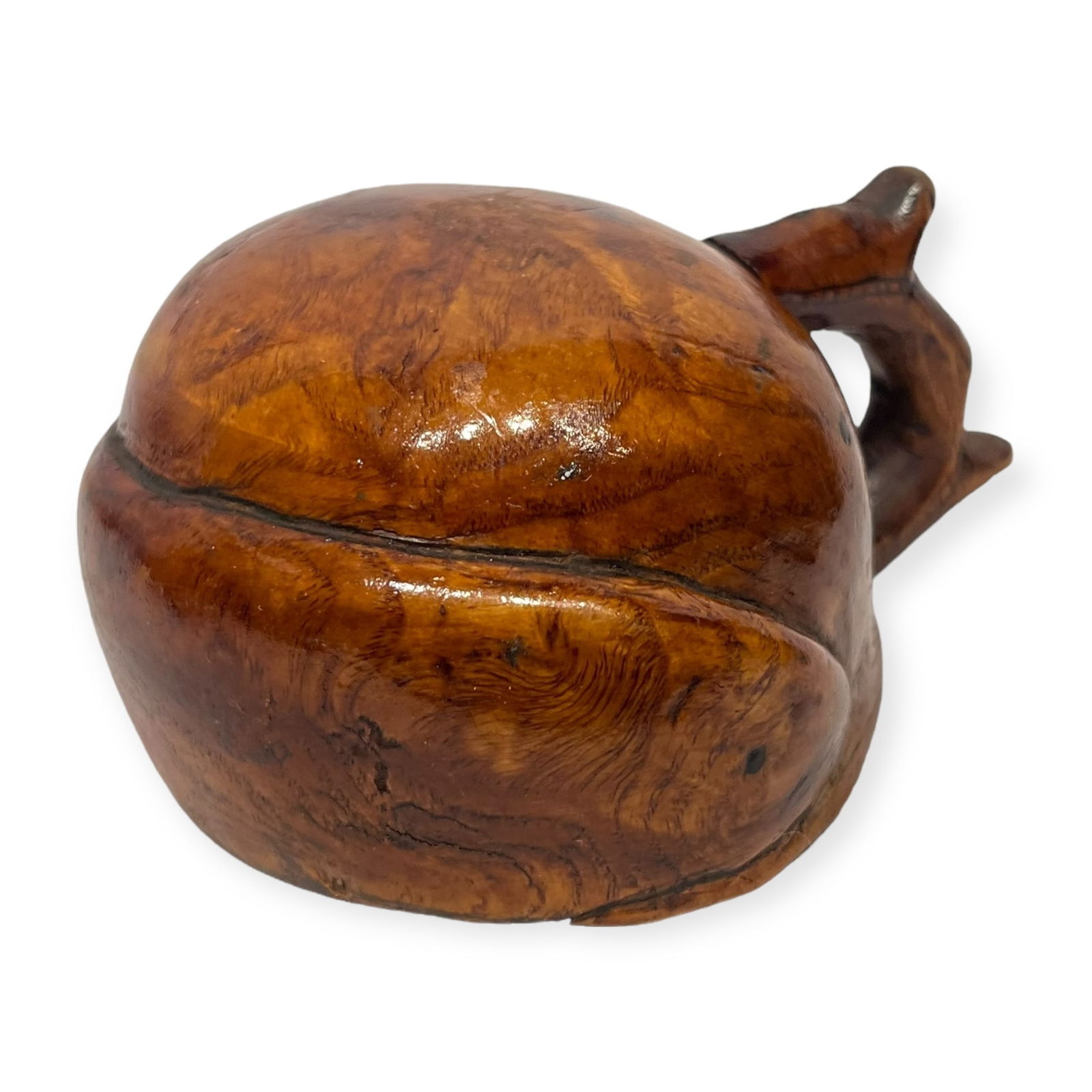 Rare Burl Canoe Cup With Relief Carved Fish (1 of 2)