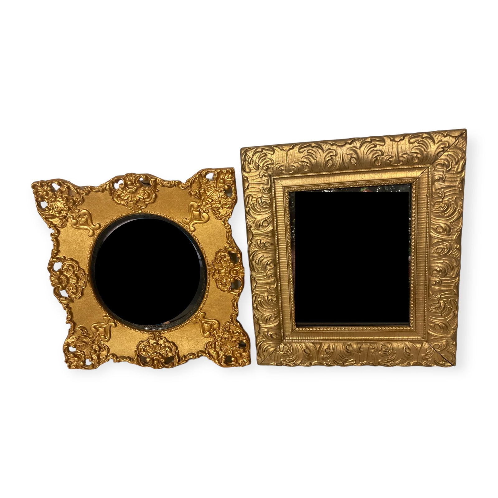 2 Fancy Victorian Picture Frames: 2 very fancy Victorian picture frames. One 14 1/2 x 14 1/2, the other 16 x 14. Repainted, both in excellent condition.