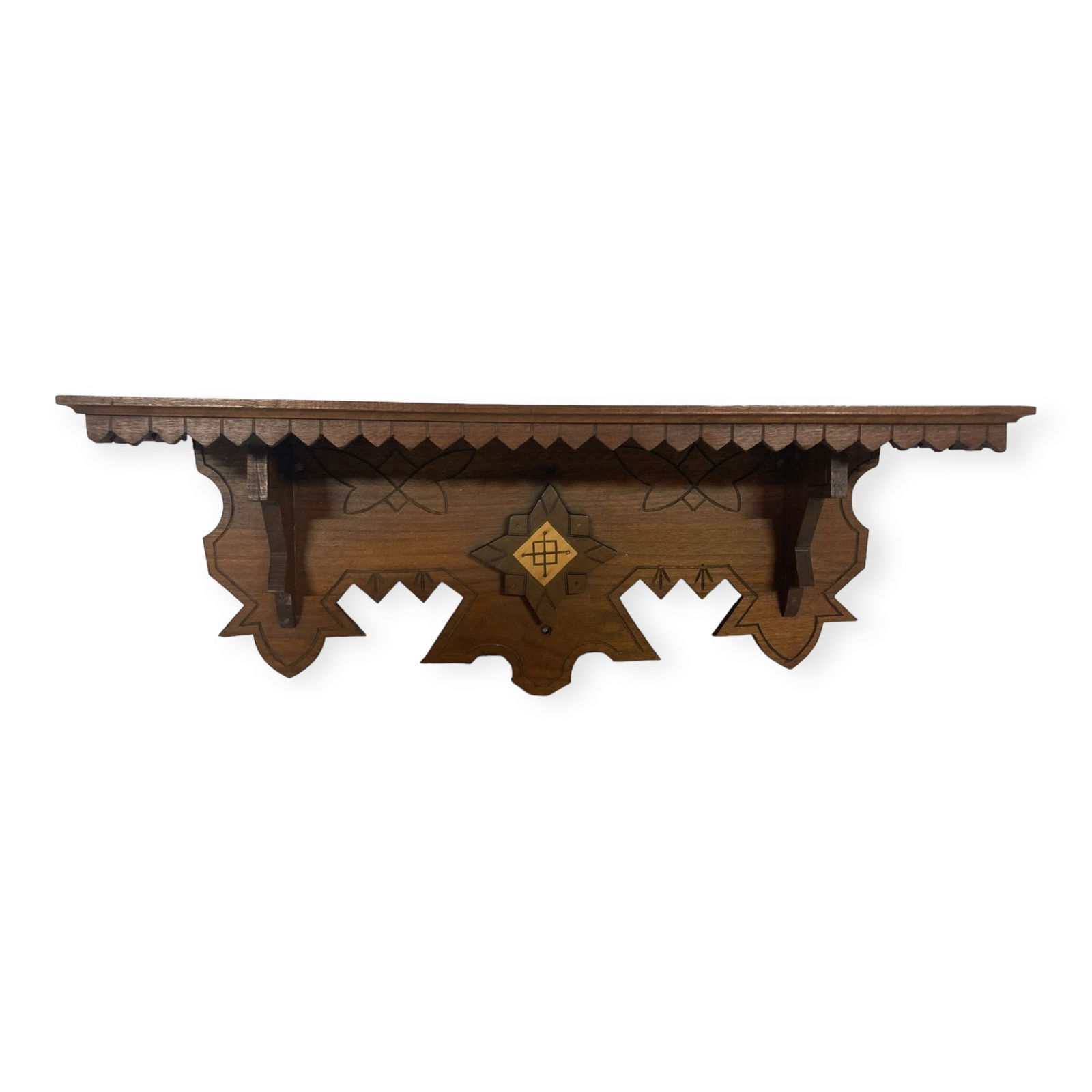 Victorian Walnut Clock Shelf (1 of 2)