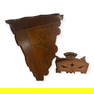 Fancy Victorian Walnut Hanging Wall Box. Plus a Victorian Eastlake Walnut Corner Shelf
