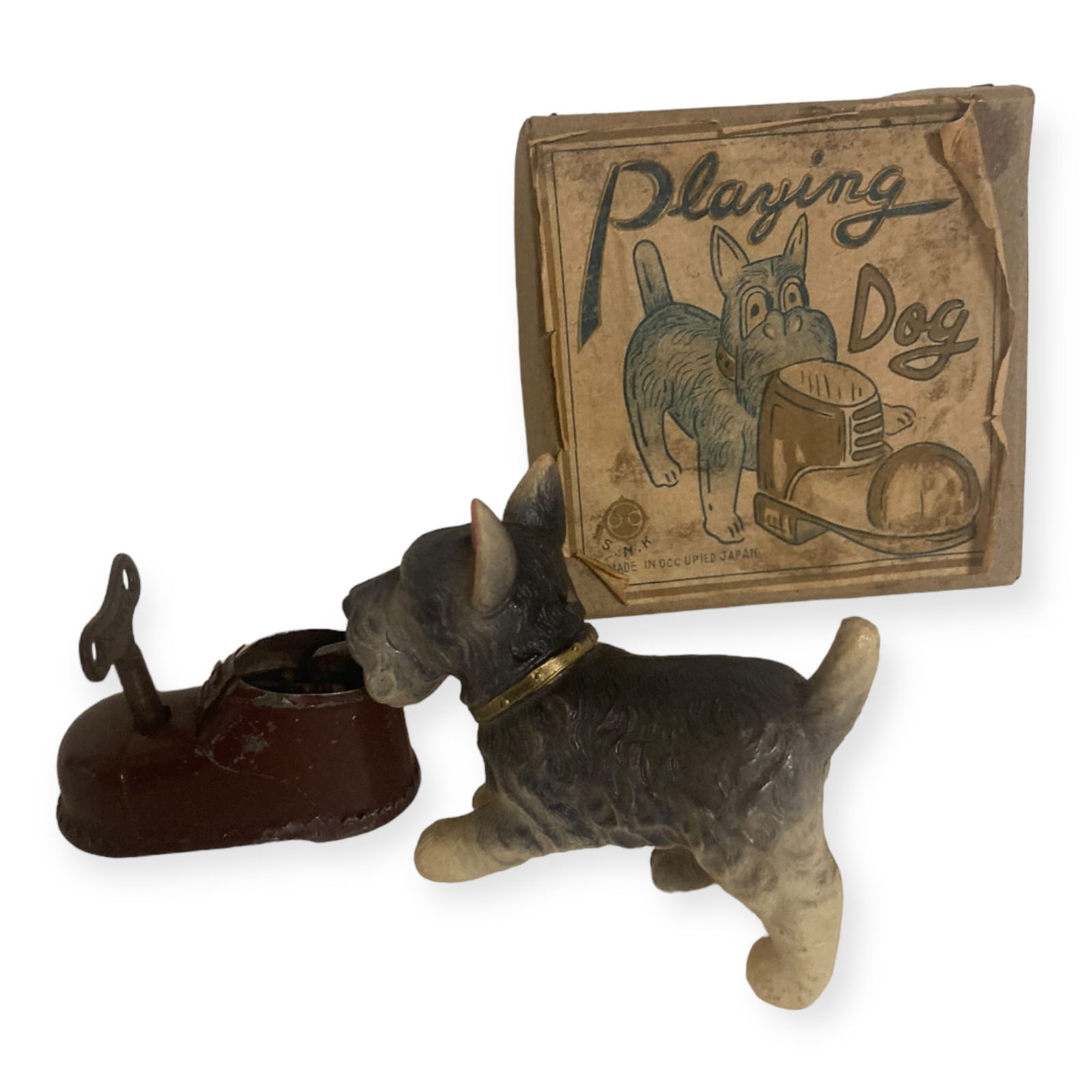 Occupied Japan Playing Cat Wind Up Toy in Original Box (1 of 2)