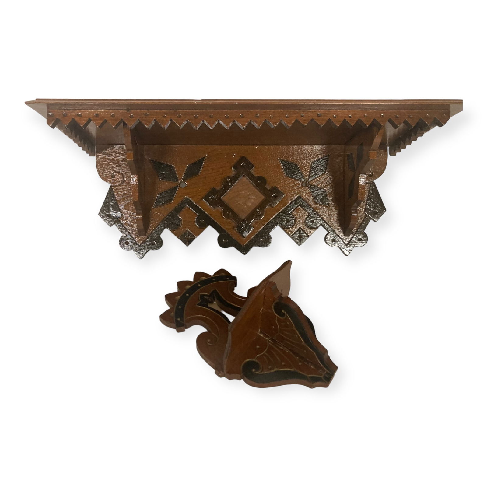 Pair Of Walnut Victorian Wall Shelves (1 of 1)