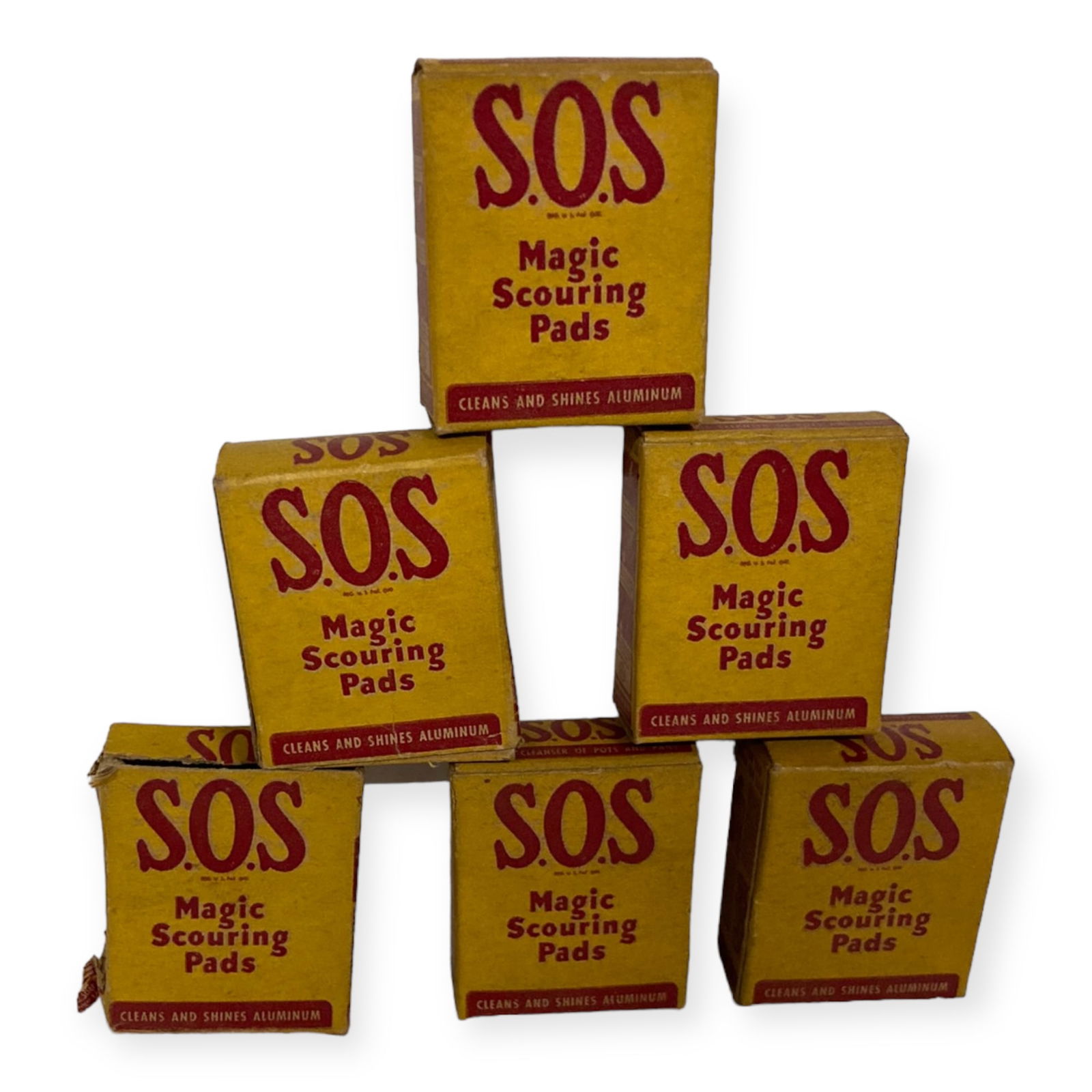 Set Of 6  Vintage Miniature SOS Scouring Pads Boxes. (1 of 1)