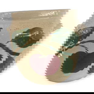 Original Wattsware No. 503 Apple Cookie Jar: Hard to find Wattsware N0. 503 cookie jar bottom. Lug handles. Couple small nicks at base. 7 inches tall. Strong color