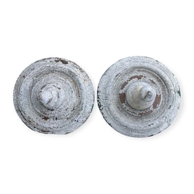 Pair of 19th C White Finials