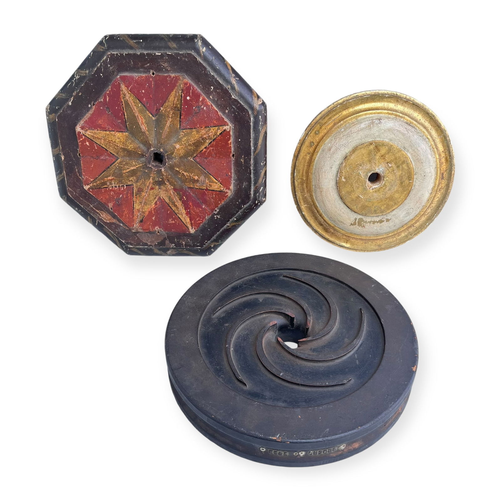 Group of 3 Wooden Salvage Plaques (1 of 2)