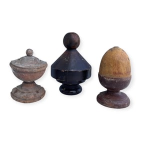 Group of 3 Wooden Finials