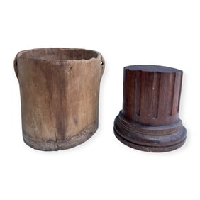 Wooden Bucket & Single Bookend
