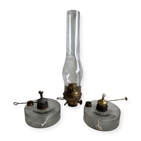 Group of Oil Lamp Parts