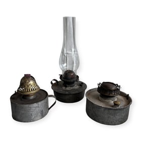 Group of Tin Oil Lamp Bases