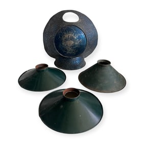 Group of 4 Tin Lighting Shades