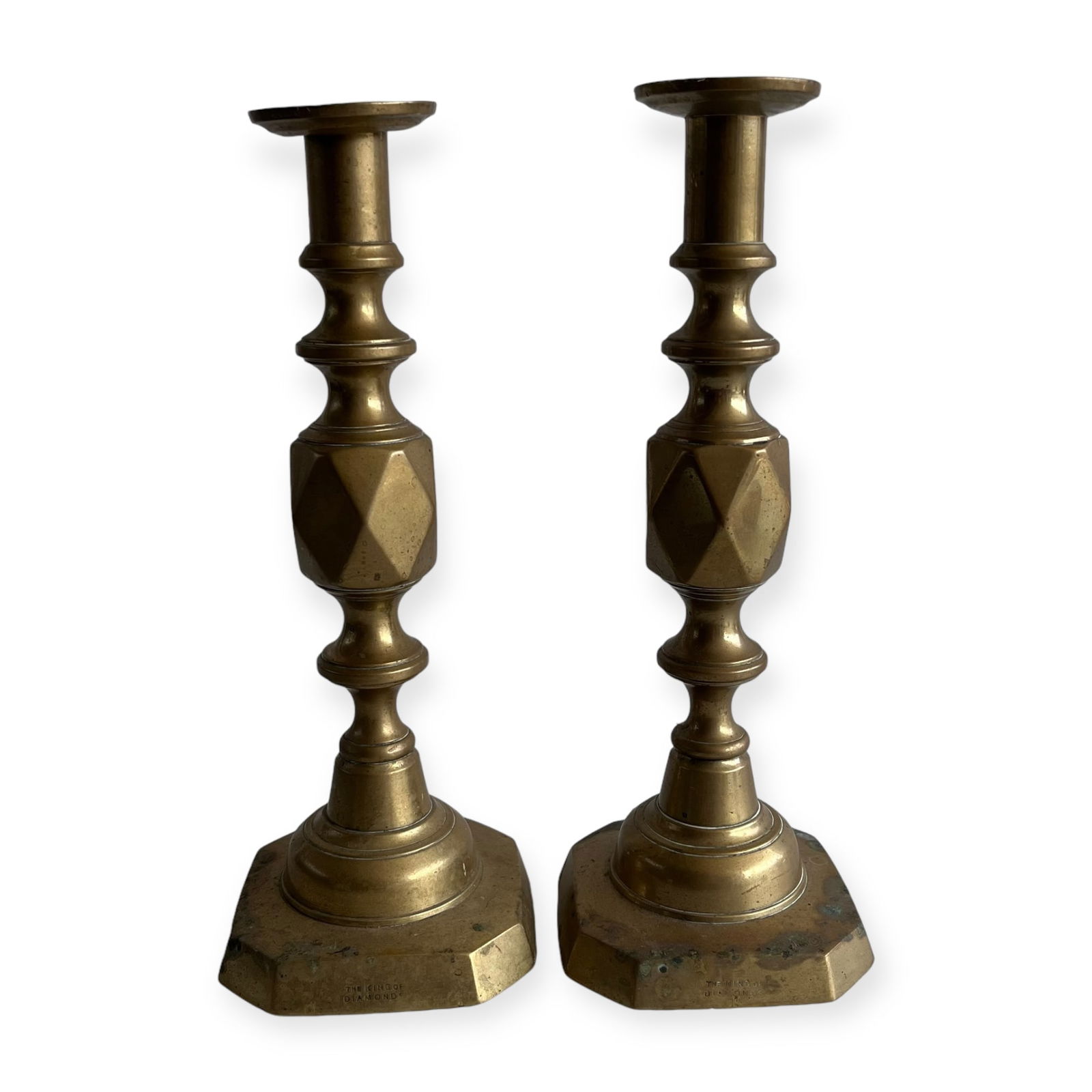 The King of Diamonds' English Brass Candlesticks (1 of 2)